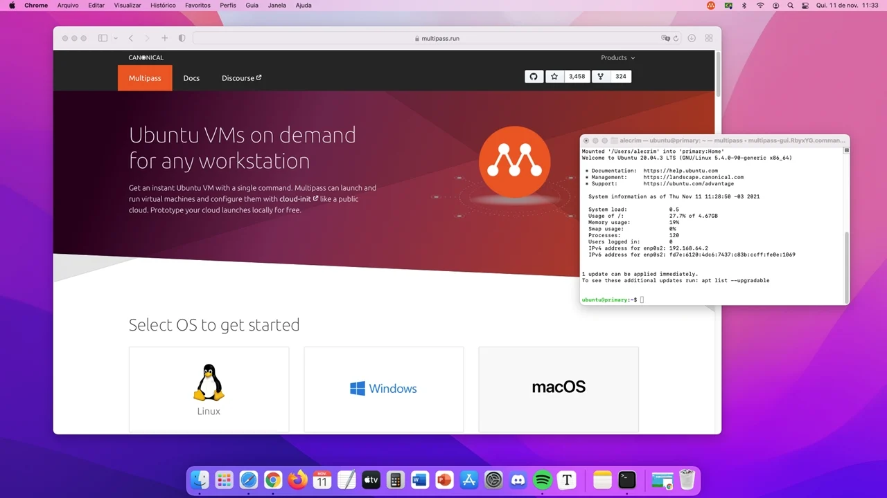 Novo Multipass trará benefícios para execução de Vms Ubuntu em Macs Apple M1